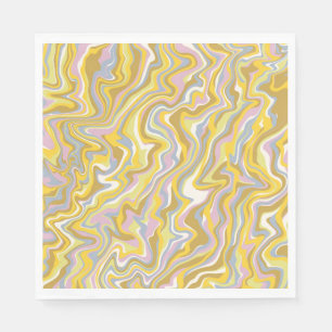 Hippie 70s Groen Marmer Vloeibare Swirl Boho Patro Servet