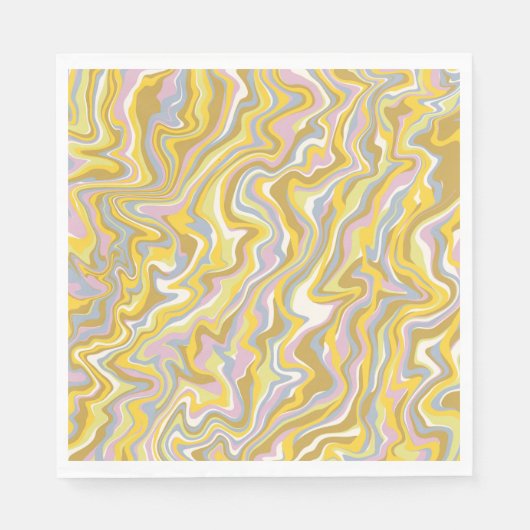 Hippie 70s Groen Marmer Vloeibare Swirl Boho Patro Servet (Voorkant)