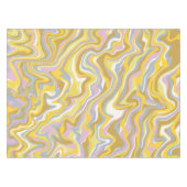 Hippie 70s Groen Marmer Vloeibare Swirl Boho Patro Tafelkleed (Voorkant (Horizontaal))