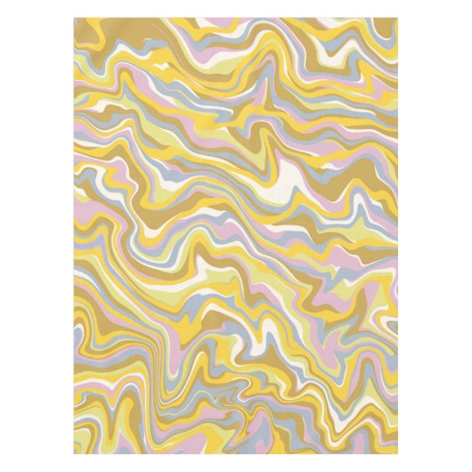 Hippie 70s Groen Marmer Vloeibare Swirl Boho Patro Tafelkleed (Voorkant)