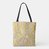 Hippie 70s Groen Marmer Vloeibare Swirl Boho Patro Tote Bag (Achterkant)