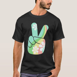 Hippie 70's Mannen Wome van de Koel Retro  Vredess T-shirt