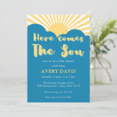 Hippie 70s Retro Muted Tones Baby shower Kaart (Staand voorkant)