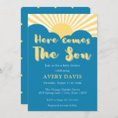 Hippie 70s Retro Muted Tones Baby shower Kaart (Voorkant / Achterkant)