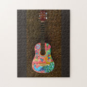 HIPPIE ACCOUSTIC GUITAR JIGSAW PUZZLE LEGPUZZEL (Verticaal)
