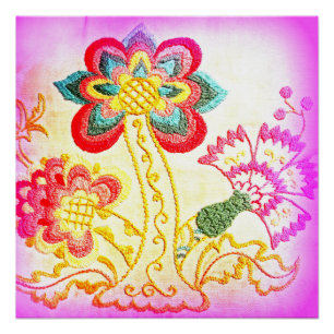 hippie-achtige groovy roze palmboom perfecte poste perfect poster