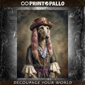 Hippie Afghaanse hond in traditionele kleding Tissuepapier