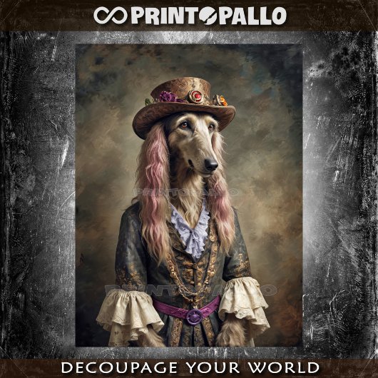 Hippie Afghaanse hond in traditionele kleding Tissuepapier