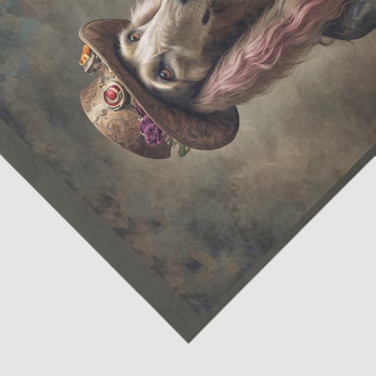 Hippie Afghaanse hond in traditionele kleding Tissuepapier (Detail)