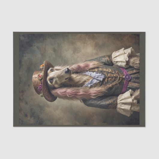 Hippie Afghaanse hond in traditionele kleding Tissuepapier (Voorkant)