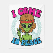 Hippie Alien ik kom in vredestippy vredesbord Fleece Deken (Voorkant)