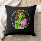 Hippie Alien Vegan Girl Kussen (Deken)