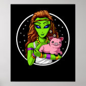 Hippie Alien Vegan Girl Poster (Voorkant)