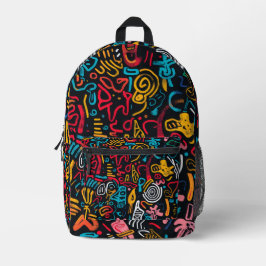 Hippie All Over Print Schooltas Bedrukte Rugzak