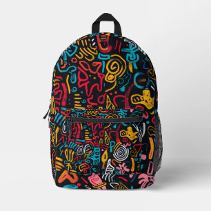 Hippie All Over Print Schooltas Bedrukte Rugzak