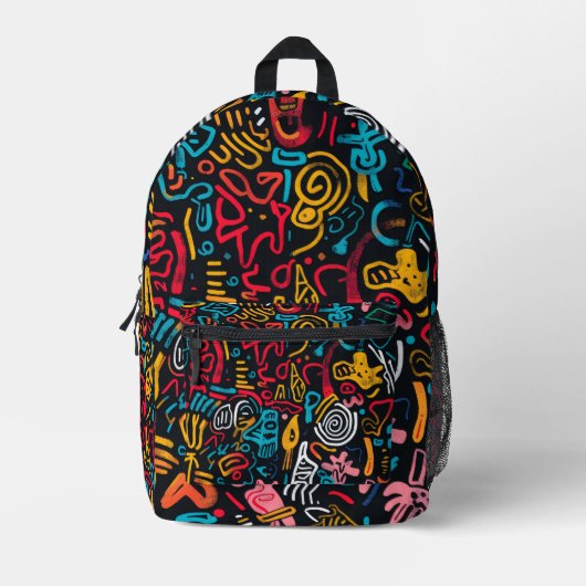 Hippie All Over Print Schooltas Bedrukte Rugzak (Voorkant)