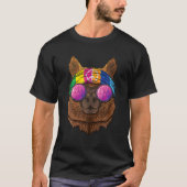 Hippie Alpaca Love Peace Sign 70S Hippie Mammal T-shirt (Voorkant)