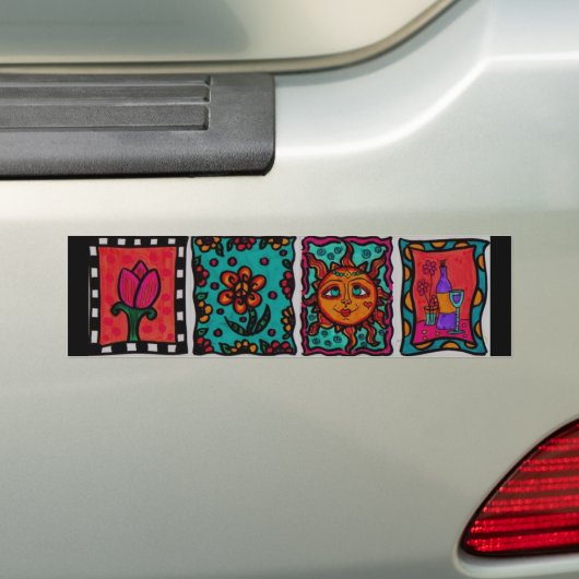 Hippie Art Bumpersticker (Op auto)