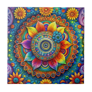 Hippie Art Keramische Tegel Tegeltje