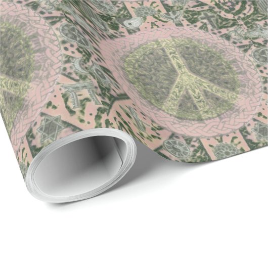 Hippie Art Peace Symbols Cadeaupapier (Rol Hoek)