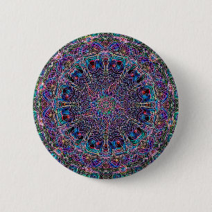 Hippie Art Psychadelic Print Ronde Button 5,7 Cm