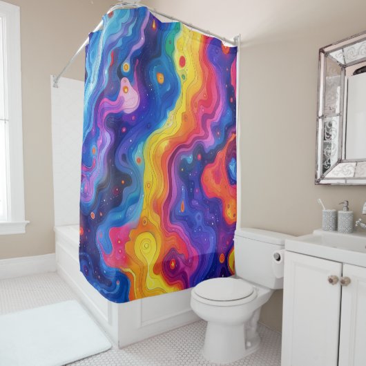 Hippie Art Shower Curtain Douchegordijn (In situ)