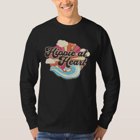 Hippie At Heart   Hippie  2 T-shirt (Voorkant)