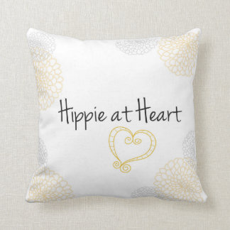 "Hippie at Heart" Square Pillow Kussen
