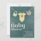 Hippie Baby Clothesline Neutraal Baby shower Kaart (Voorkant)