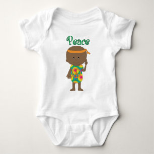 Hippie Baby Peace African American Romper