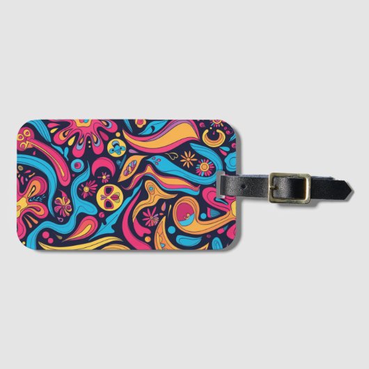 Hippie-Bagagelabel Bagagelabel (Voorkant (horizontaal))