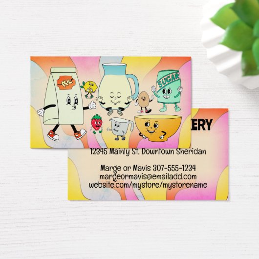 Hippie bakken ingrediënten bakkerij visitekaartje (Bureau)