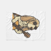 Hippie Beagle die Gitaar Speelt Fleece Deken (Voorkant (Horizontaal))