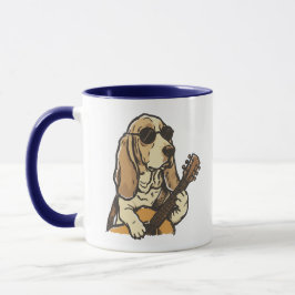 Hippie Beagle die Gitaar Speelt  Mok