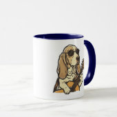 Hippie Beagle die Gitaar Speelt Mok (Voorkant rechts)