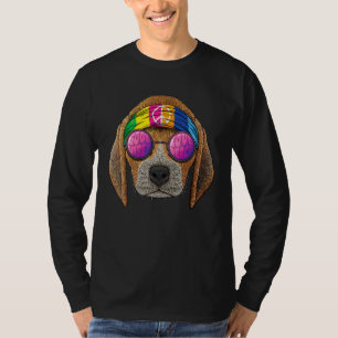 Hippie Beagle Love Peace Sign 70s Hippie Dog T-shirt