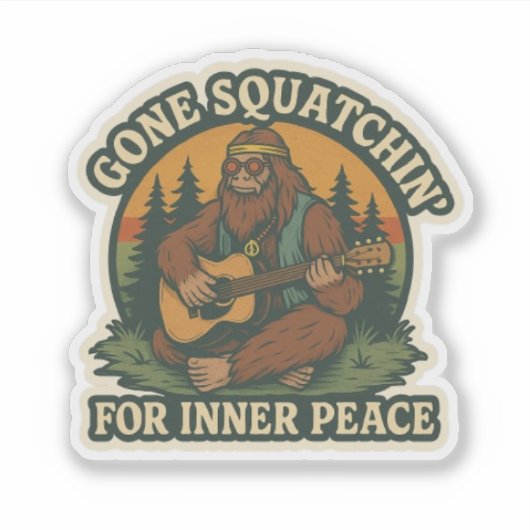 Hippie Bigfoot Sticker (Voorkant)