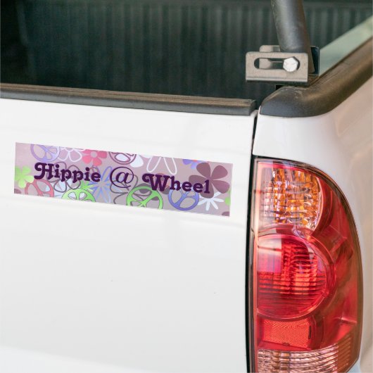 Hippie bij de Bumpersticker van het wiel (Op Truck)