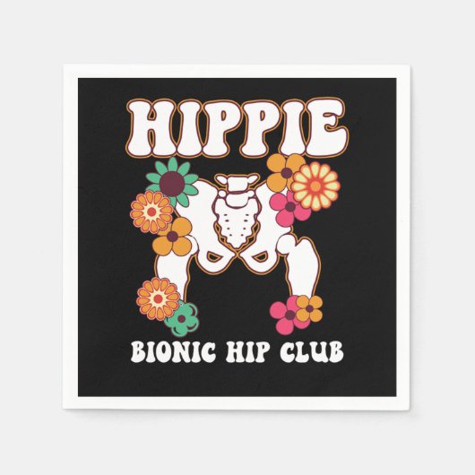 Hippie Bionic Hip Club Recovery Replacement Funny Servet (Voorkant)