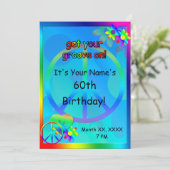 Hippie Birthday Custom Invitation Kaart (Staand voorkant)