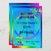Hippie Birthday Custom Invitation Kaart (Voorkant / Achterkant)