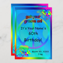 Hippie Birthday Custom Invitation