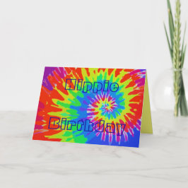 Hippie Birthday Groovy Stropdas-Dye Kaart