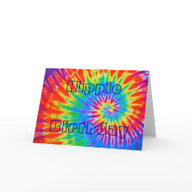 Hippie Birthday Groovy Stropdas-Dye Kaart