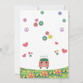 Hippie Birthday Party Invitation Kaart (Achterkant)