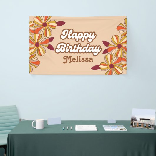 Hippie Bloem Retro 70s 30e Verjaardag Banner (Beurs)