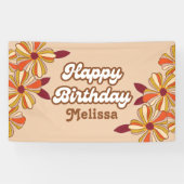 Hippie Bloem Retro 70s 30e Verjaardag Banner (Horizontaal)