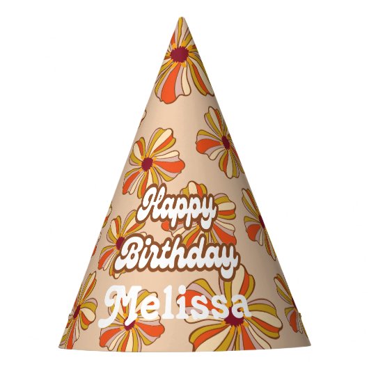 Hippie Bloem Retro 70s 30e Verjaardag Feesthoedjes (Voorkant)