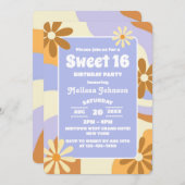 Hippie Bloem Retro Groovy Funky Kleurrijk Zoet 16 Kaart (Voorkant / Achterkant)