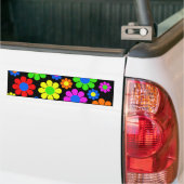 Hippie Bloemcollage Bumpersticker (Op Truck)